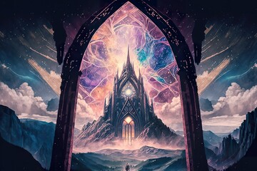 Epic Cathedral with runes created with Generative AI 
