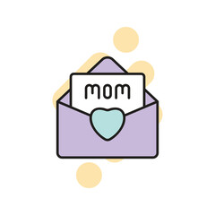 mothers day mail icon vector stock