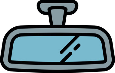 Car indoor mirror icon outline vector. Auto part. Industry part