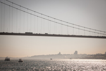 Selective blur on Bosphorus Bridge; also called 15 july martyrs bridge or 15 temmuz sehitler...