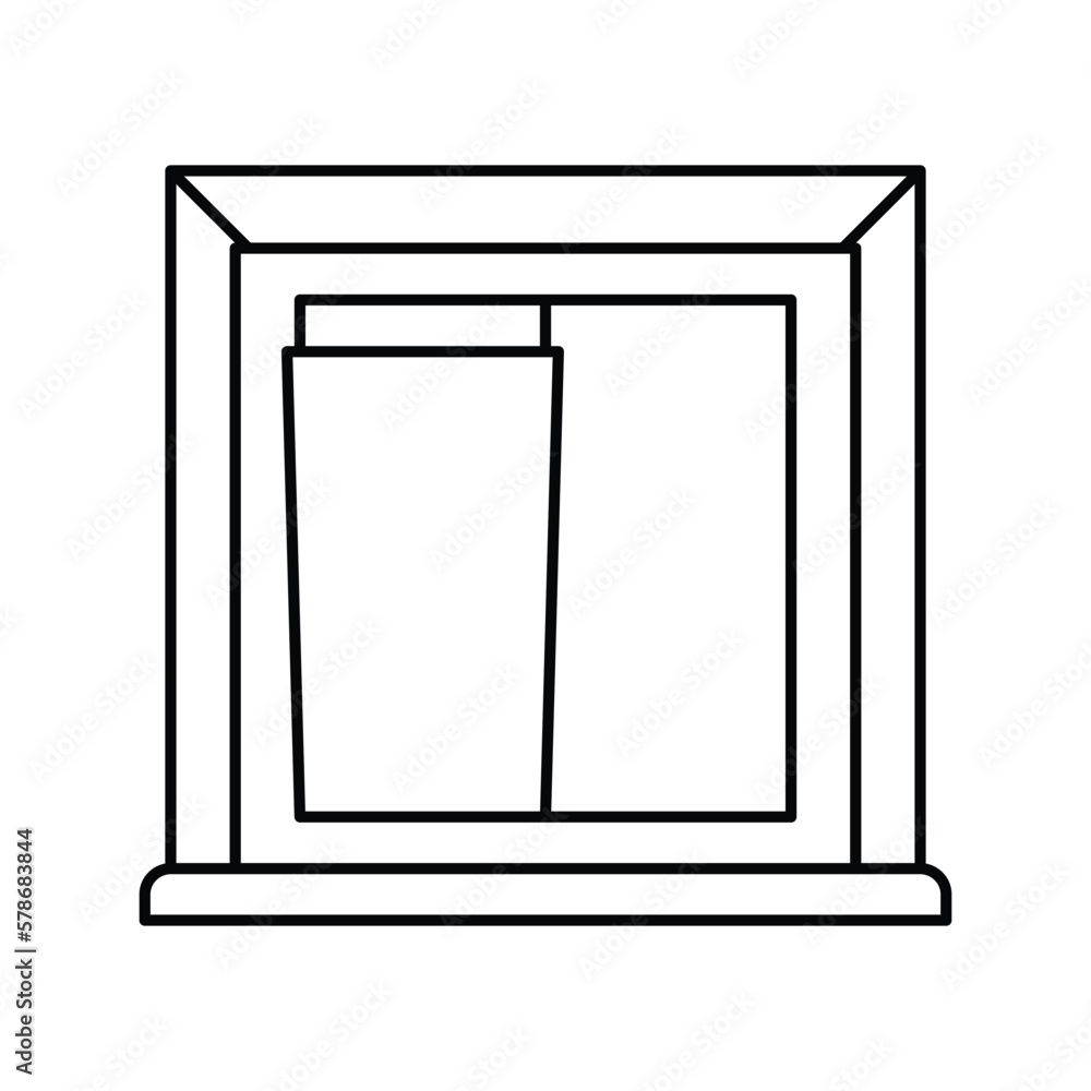 Aufkleber window building structure line icon vector illustration