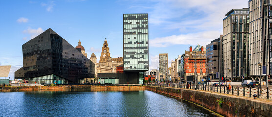 Panoramic view of the Liverpool city, England, UK
