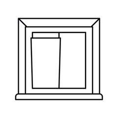 window building structure line icon vector illustration