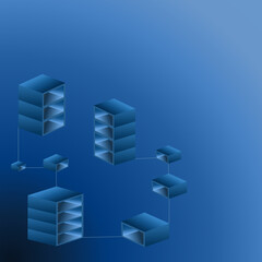 Obraz premium infographic, blue block pattern, Blockchain concept