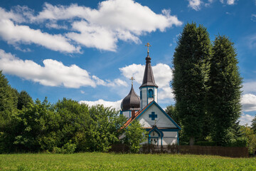 Orthodox church of the Assumption of the Holy Mother of God in Wojnowo, Warminsko-Mazurskie, Poland - 578685091