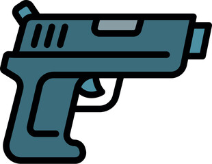 Police pistol icon outline vector. Policeman equipment. Tech power