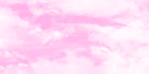 Fototapeta na wymiar Reddish sky and pink with clouds. Beautiful feather clouds on pink sky with copy space