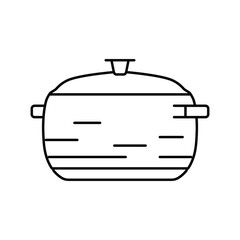 soup pot cooking line icon vector illustration