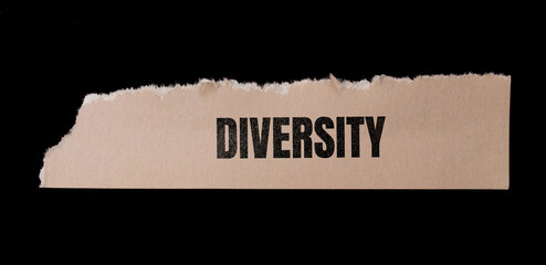 Diversity word written on paper. Diversity concept background.
