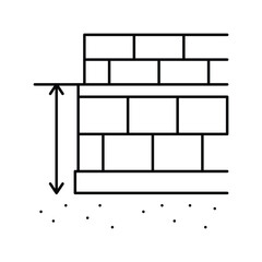 plinth level building house line icon vector illustration