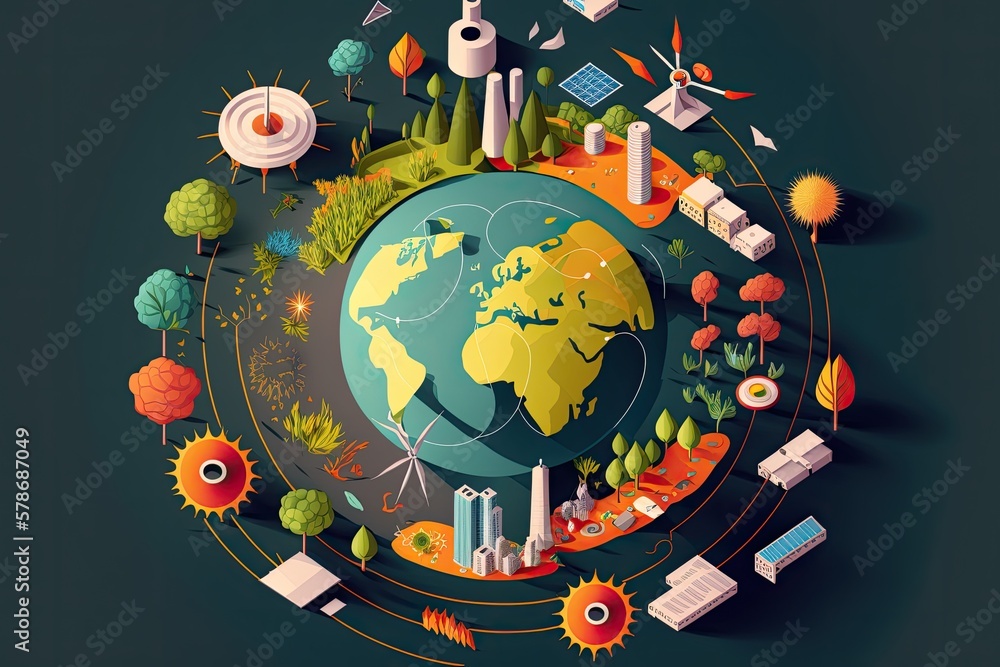 Poster the idea of a circular economy. there has been a rise in both energy use and carbon dioxide output. 