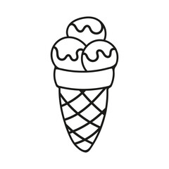 Hand drawn ice cream. Vector illustration for web design. Doodle style.
