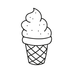 Hand drawn ice cream. Vector illustration for web design. Doodle style.
