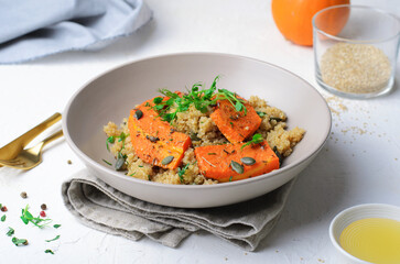 Roasted Pumpkin Quinoa Bowl, Healthy Vegan Eating