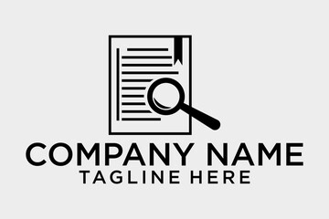 review icon like thin line loupe on paper