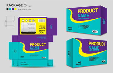 Supplements and Cosmetic box design, Package design template, box outline, Box Packaging, Label design, healthcare label, packaging design creative idea vector, realistic mock-up