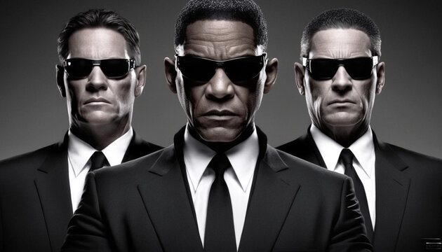 Generative Ai Men In Black. Government overwatch concept v2
