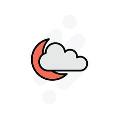 moon cloud icon vector stock.