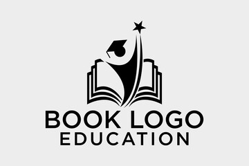 Obraz premium Student book vector logo design. Suitable for business, web, art, education and student symbol