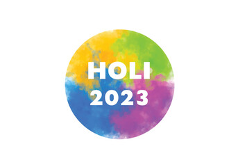 this is a Holi text and background shape design