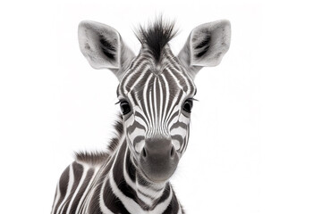 Fototapeta Baby zebra portrait. Generative AI illustration obraz