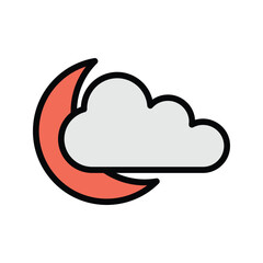 moon cloud icon vector stock.