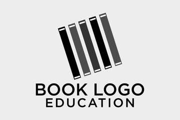 open book logo in linear style design for bookstore, book company, publisher, encyclopedia, library, education logo concept