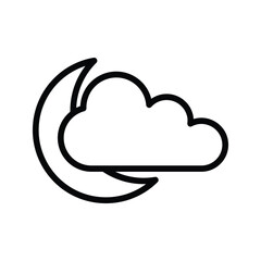 moon cloud icon vector stock.