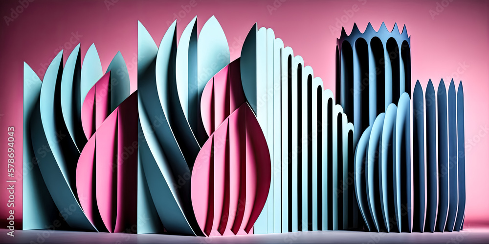 Poster perfectly arranged shapes, forming a repetitive pattern of safety, are stored in a neat fashion. - g