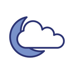 moon cloud icon vector stock.