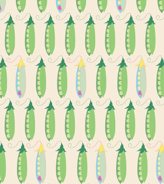 Seamless Pattern of Green Pea ,ideal for fabric,wallpaper, cards,print,wrapping paper,mobile cases
