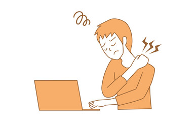 肩こり　男性　リモートワーク　社会人　肩の痛み