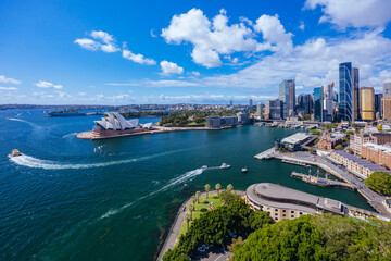 Naklejka premium Sydney Skyline From The Harbour Bridge in Australia