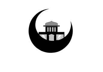 Obraz premium mosque illustration, mosque icon with elegant concept, perfect for ramadan design