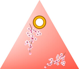paper price tags or gift tags of various shapes. Set of labels.Sakura