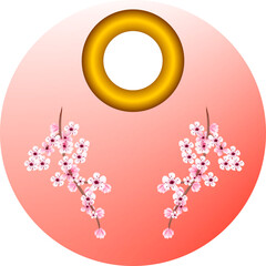 paper price tags or gift tags of various shapes. Set of labels.Sakura