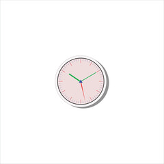 Wall clock illustration, A Beautiful Clock vector, .Nice artwork with white background color.
Soft color Clock soft shadow.