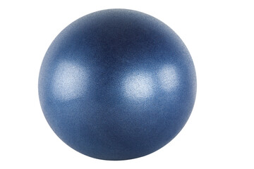 Blue pilate or fitness ball isolated on white background