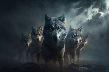 pack of wolves. generative ai