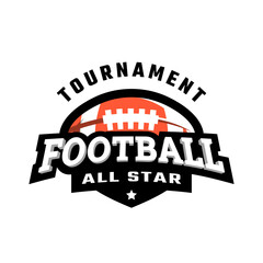 American football tournament logo, emblem. Vector illustration.