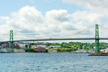 Angus L. Macdonald suspension bridge over Halifax harbor, Nova Scotia, Canada - obrazy, fototapety, plakaty