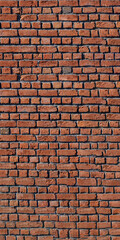 Vertical old red brick wall. Masonry wall, stonework