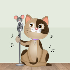 illustration of the singer cat
