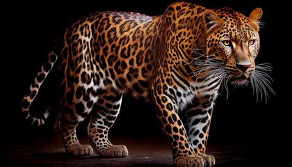 Fototapeta premium A Jaguar Stalking in the Jungle Generative AI