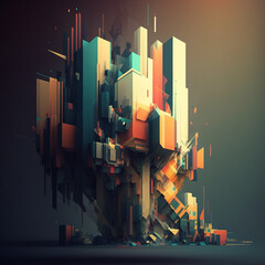 abstract city background, Generative Ai