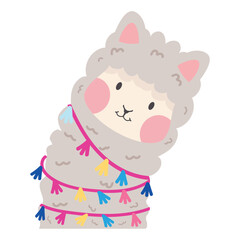 Cute llama or alpaca icon