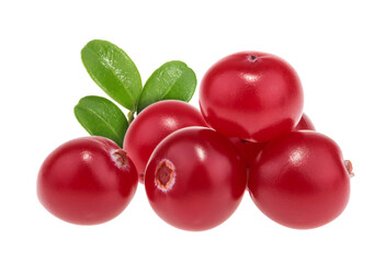 Cranberries isolated on white background with clipping path