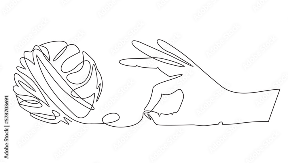 Poster continuous line of hand unraveling a tangle of unresolved problems. metaphor of disorganized difficu
