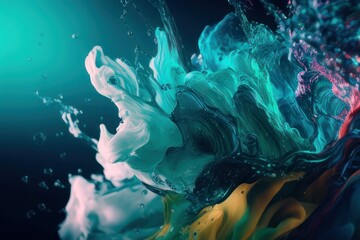 Fototapeta na wymiar Abstract background with bubbles, generative ai