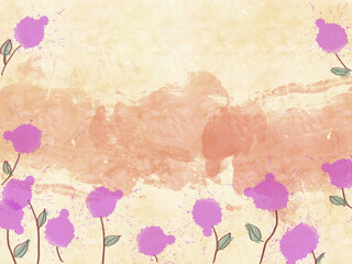 Watercolor Pink Flowers Texture Background
